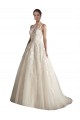 Illusion Neck A-Line Tulle Wedding Dress