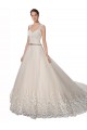 Sweetheart Cap Sleeves Tulle Lace Wedding Dress