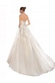 Strapless Ball Gown Tulle Wedding Dress with Lace Cascades