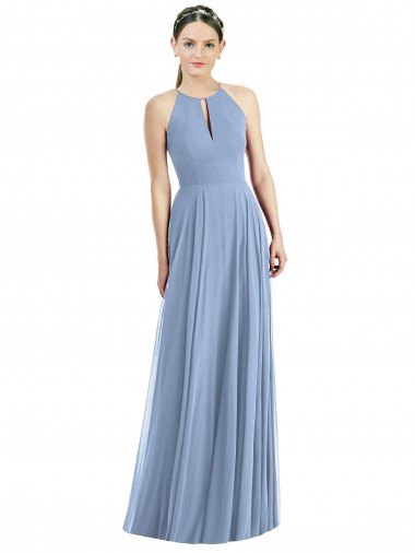 Shop Keyhole Halter Chiffon Maxi Bridesmaid Dress UK