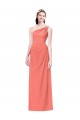 Draped Full Length One Shoulder Chiffon Bridesmaid Dress