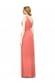 Draped Full Length One Shoulder Chiffon Bridesmaid Dress