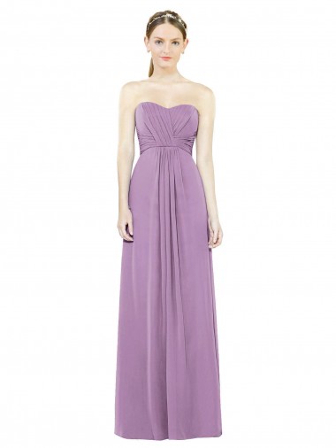 Shop Sweetheart Neckline Strapless Chiffon Bridesmaid Dress with Wrap Pleat UK
