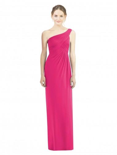 Shop One Shoulder Long Chiffon Bridesmaid Dress UK