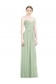Crisscross Draped Full Length Strapless Chiffon Bridesmaid Dress