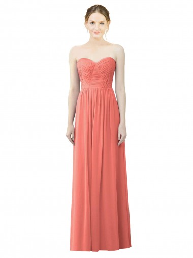 Shop Draped Sweetheart Strapless Chiffon Bridesmaid Dress UK