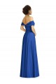 Off the Shoulder Draped Chiffon Maxi Bridesmaid Dress