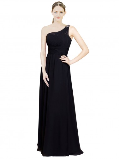 Shop Sweetheart Chiffon Bridesmaid Dress with Beaded One Shoulder Strap UK