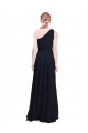 Long Chiffon Bridesmaid Dress with One Shoulder Neckline And Belt