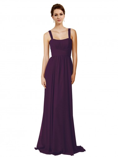 Shop Full Length Chiffon Bridesmaid Dress with Spaghetti Straps UK