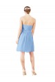 Short Knee Length Chiffon Cocktail Bridesmaid Dress with Twisted Strapless Sweetheart Neckline