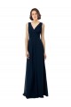 Chiffon Sleeveless Bridesmaid Dress with V Front and Back