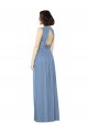 Open Keyhole Back Bateau Neck Chiffon Bridesmaid Dress