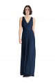 Cut Out Back Long Chiffon V-Neck Bridesmaid Dress