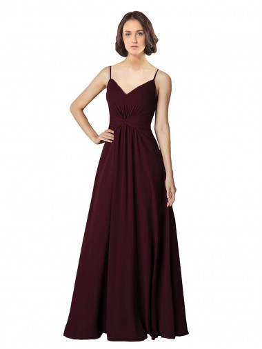 Shop V-Neck Chiffon Bridesmaid Dress with Twist Front Bodice UK
