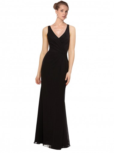Shop Open V-Back Chiffon Bridesmaids Dress with V-Neckine UK