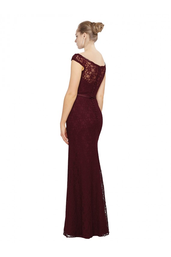 Lace Bridesmaids Dress with Matching Satin Tie Sash