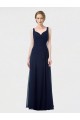 Long Chiffon Bridesmaid Dress with Sweetheart Neckline and Shoulder Straps
