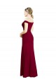 Off the Shoulder Long Chiffon Bridesmaid Dress / Prom Dress with Pleats