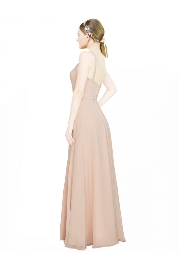 Chiffon Bridesmaids Dress with Matching Chiffon Tie Sash