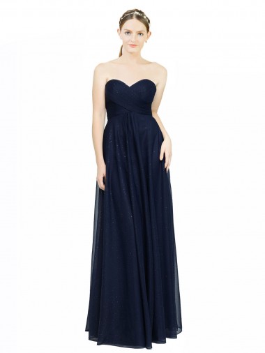 Shop Strapless Sweetheart Long Chiffon Bridesmaid Dress Low Back UK