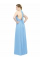 Keyhole Front Sheath Chiffon Bridesmaid Dress with Open Tie Back