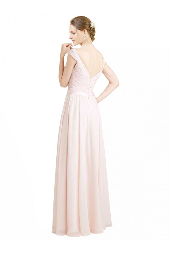 Sweetheart A-Line Chiffon Bridesmaid Dress with Ruched Lace Bodice