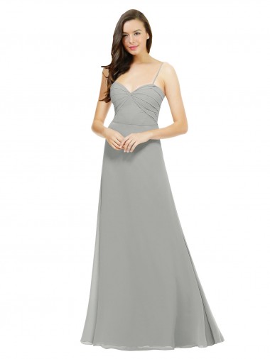 Shop Chiffon Bridesmaid Dress with Sweetheart Neckline and Adjustable Straps UK