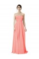 Strapless Chiffon Bridesmaid Dress with Ruched Sweetheart Neckline