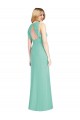 Jewel Neck Mermaid Open Back Chiffon Bridesmaid Dress