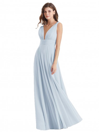 Shop Plunge Deep V-Neckline Low Back Chiffon Bridesmaid Ress UK