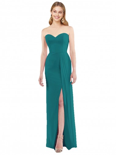 Shop Sweetheart Neckline Lux Chiffon Bridesmaid Dress with Side Slit UK
