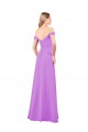Off The Shoulder Draped Sleeves A-Line Chiffon Bridesmaid Dress