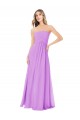 Draped Strapless Floor Length Chiffon Bridesmaid Dress