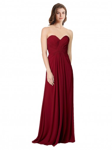 Shop Draped Sweetheart Long Grecian Inspired Chiffon Bridesmaid Dress UK