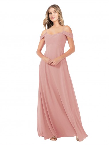 Shop Draped Shoulder Sash Back Chiffon Bridesmaid Dress UK