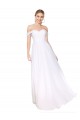Off the Shoulder Long Full Length Chiffon Bridesmaid Dress / Formal Prom Dress