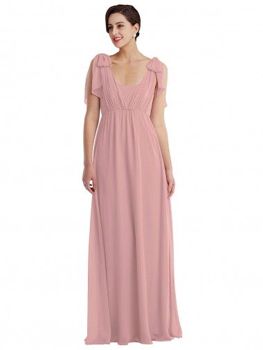 Shop Empire Waist Long Halter Maxi Bridesmaid Dress UK