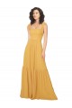 Tied Strap Square Neck Long Chiffon Bridesmaid Dress