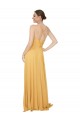 Ruched Chiffon Bridesmaid Dress with Tie Back Detail