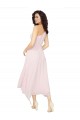 Midi Length One Shoulder Chiffon Cocktail Bridesmaid Dress