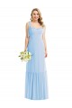 Tie Shoulder Bustier Bodice Ruffle Hem Maxi Bridesmaid Dress