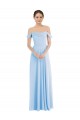 Off the Shoulder Draped Neckline Maxi Formal Bridesmaid Dress