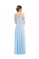 Off the Shoulder Draped Neckline Maxi Formal Bridesmaid Dress