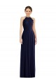Tie Neck Lace Halter Pleated Skirt Maxi Bridesmaid Dress