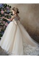 Champagne Ball Gown Sweetheart Chapel Train Sleeveless Flower Girl Dress