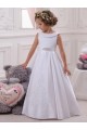 Ivory Ball Gown Bateau Floor Length Flower Girl Dress