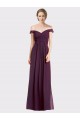 Sweetheart Long Bridesmaid Dress with Off the Shoulder Cap Sleeve Lace Bodice