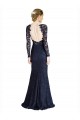 Illusion Long Sleeves Lace Bridesmaid Dress / Prom Dress with Sheer Keyhole Back