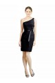 One Shoulder Short Lace Cocktail Bridesmaid Dress with Satin Waistband